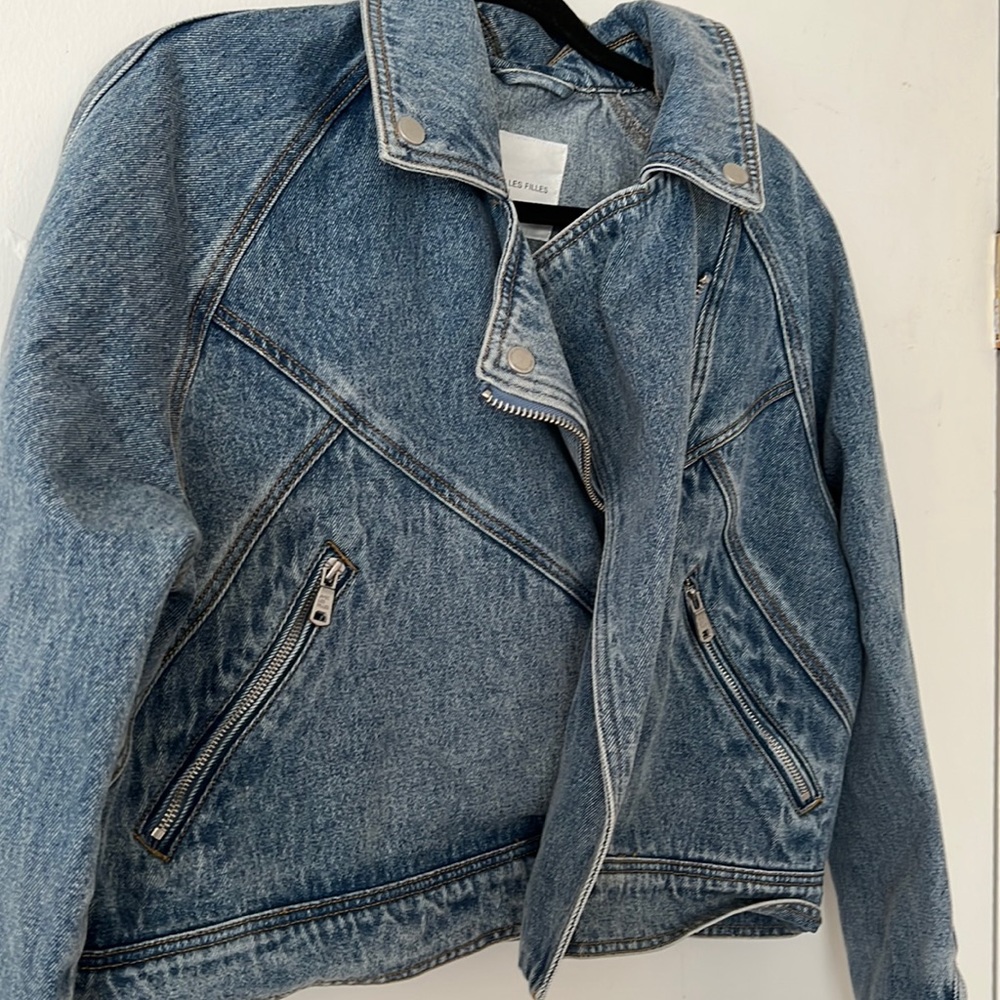 A crop denim jacket